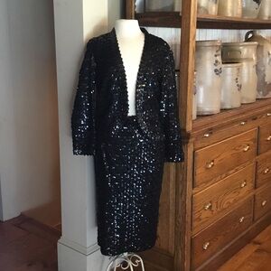 Vintage Lilly Diamond Sequin Jacket And Skirt